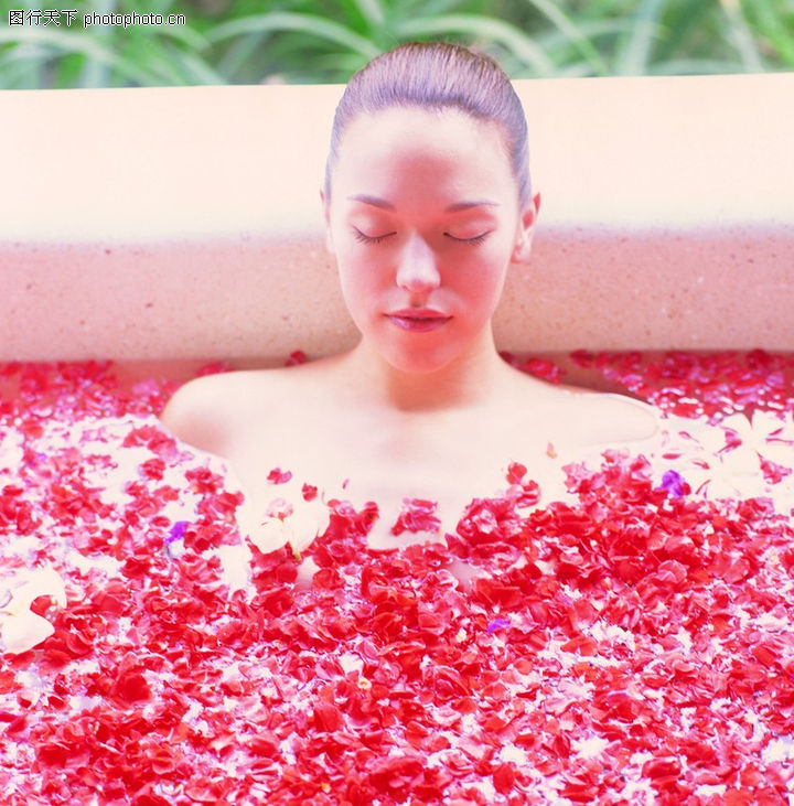 SPA水疗0040-SPA水疗图-人物图库-浴池 养神
