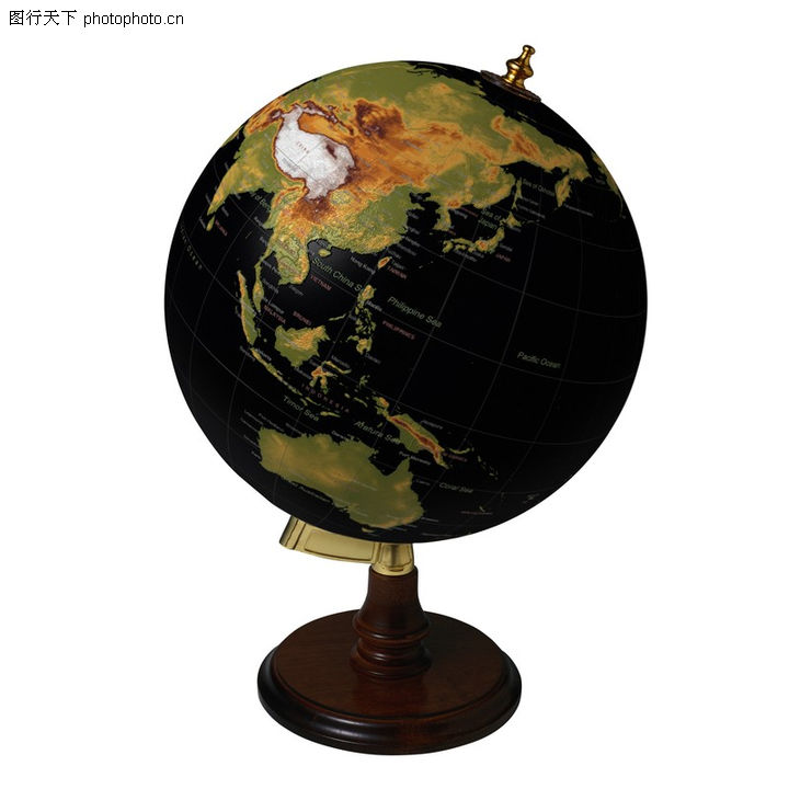 地球集锦0054-地球集锦图-科技图库-地球仪 黑