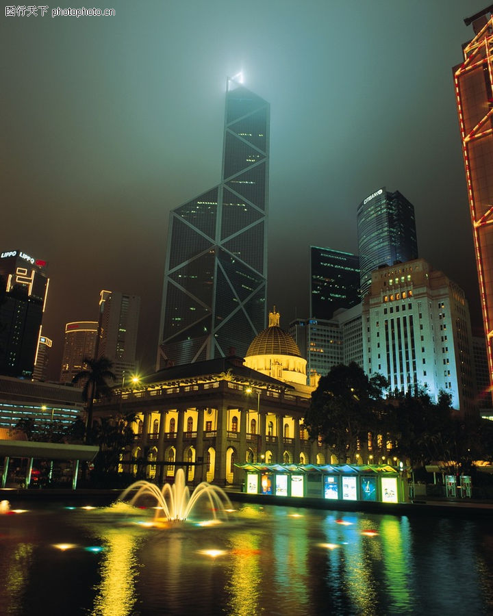 香港0078-香港图-建筑图库-喷泉 光芒 色泽