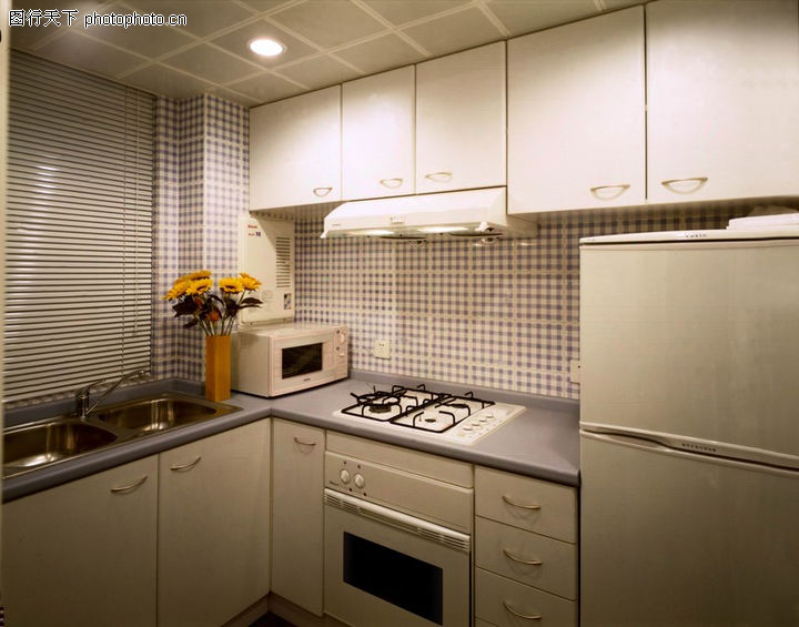 厨房0038-厨房图-装饰图库-微波炉 电器 冰箱