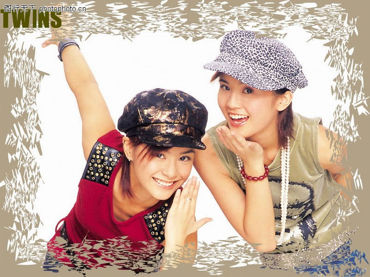 女明星0006-女明星图-人物图库-twins 戴帽子 手