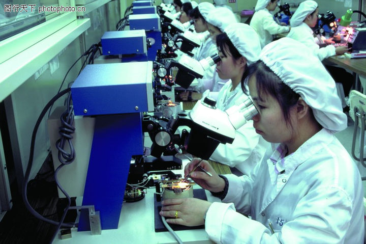 7-商业女性图-商业金融图库-车间 白色工作帽 流