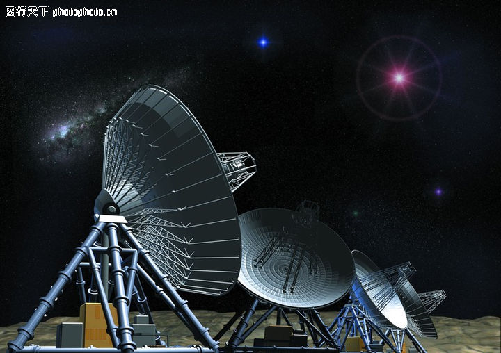 卫星通讯0034-卫星通讯图-科技图库-行星 发光