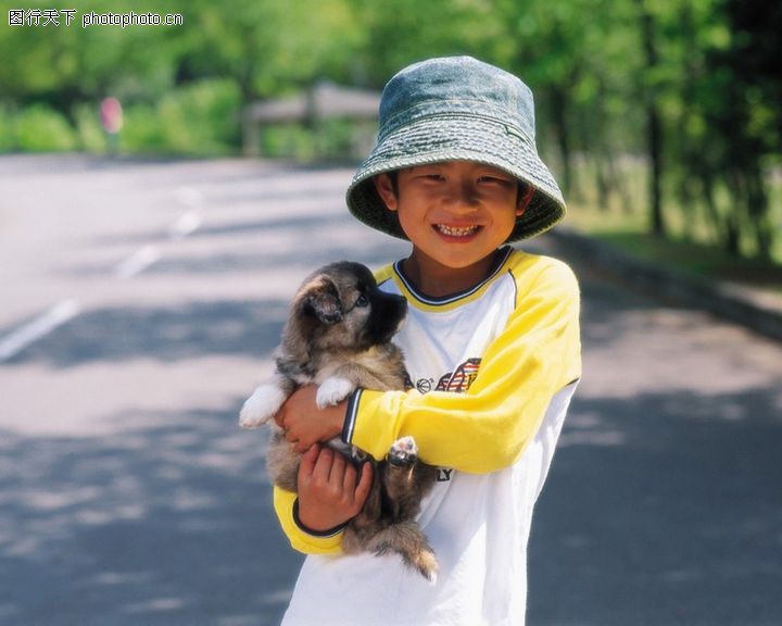 儿童宠物0018-儿童宠物图-动物图库-戴帽 微笑