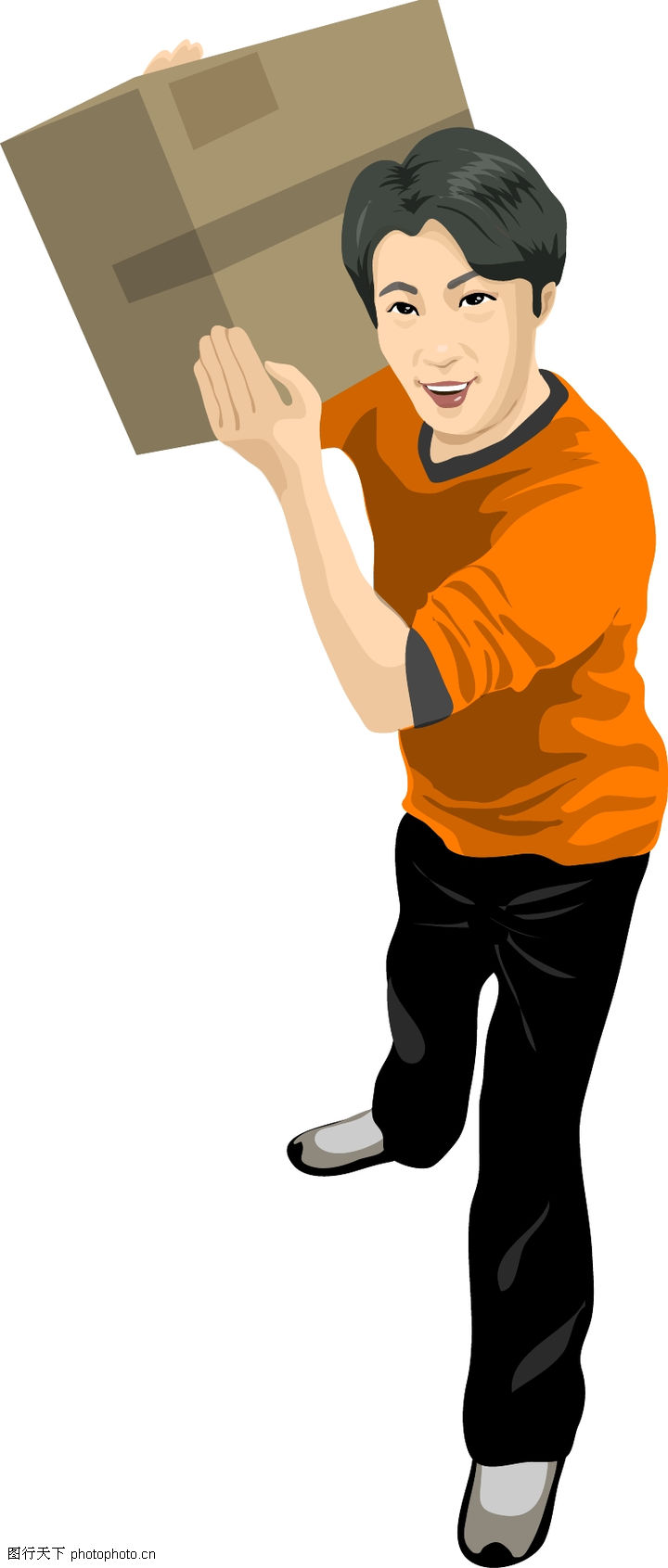 上班一族0033-上班一族图-人物图库-搬箱子 黑