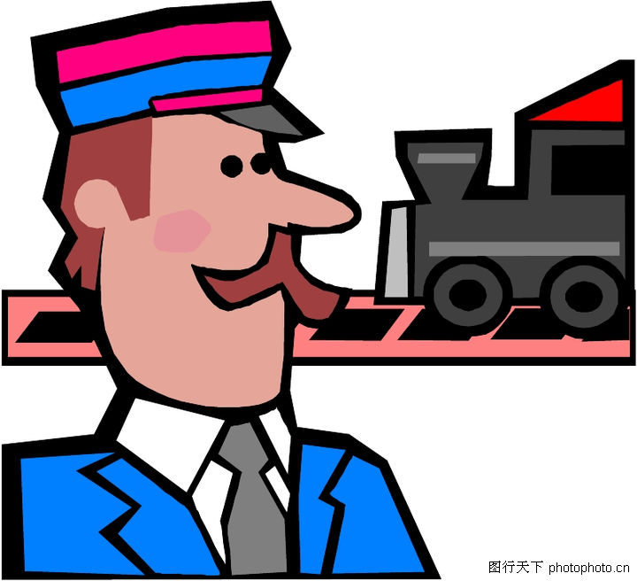 漫画卡通,列车警务员