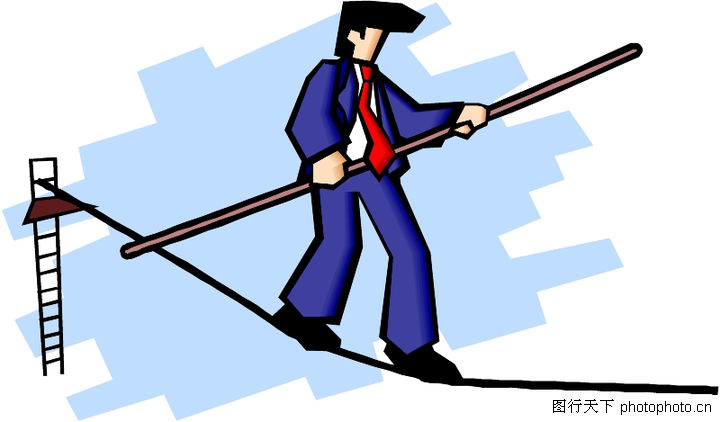 漫画卡通,走钢丝