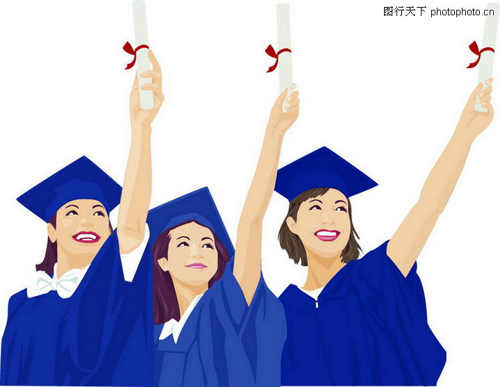 标题插画,毕业+学子