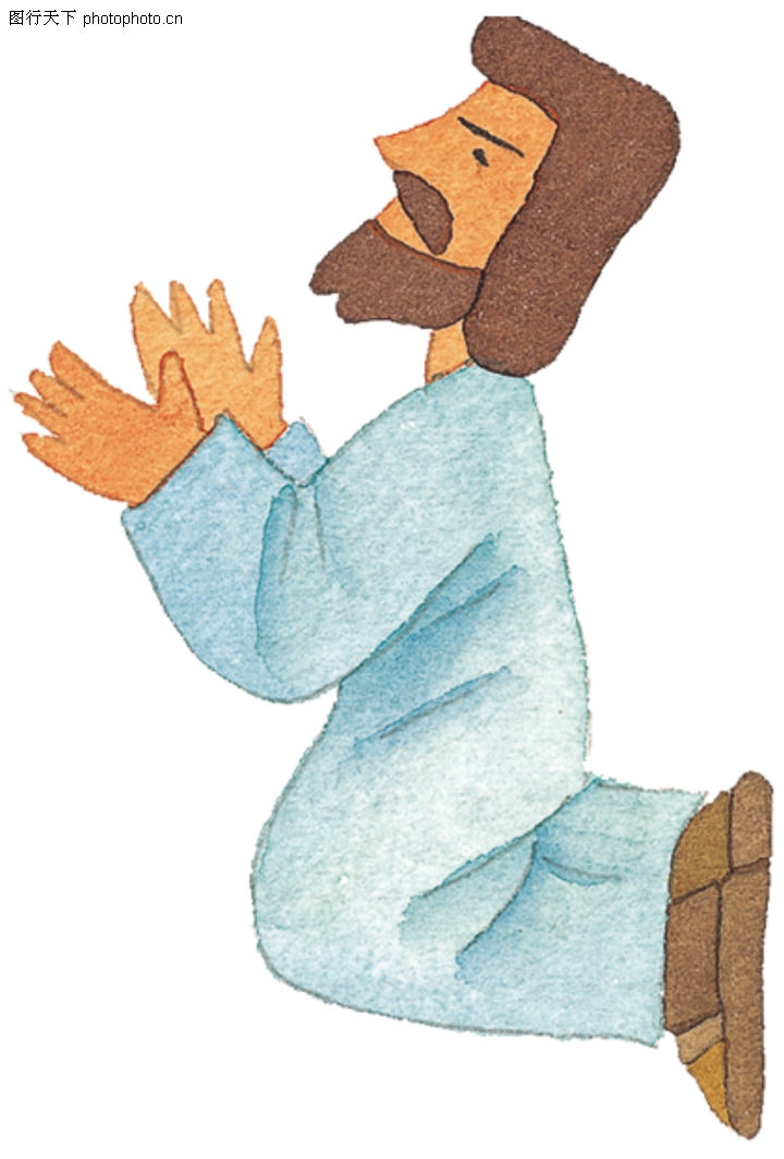 圣教0007-圣教图-标题插画图库-跨立乞求神灵