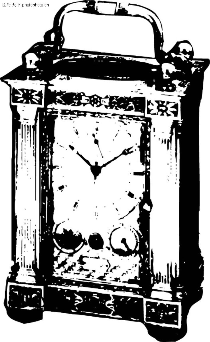 拓印0071-拓印图-古典艺术图库-古老 机械 钟表