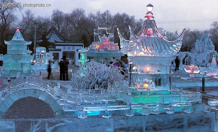 冰灯2-黑龙江省图-全国各省美景图库-冰雪 塑造