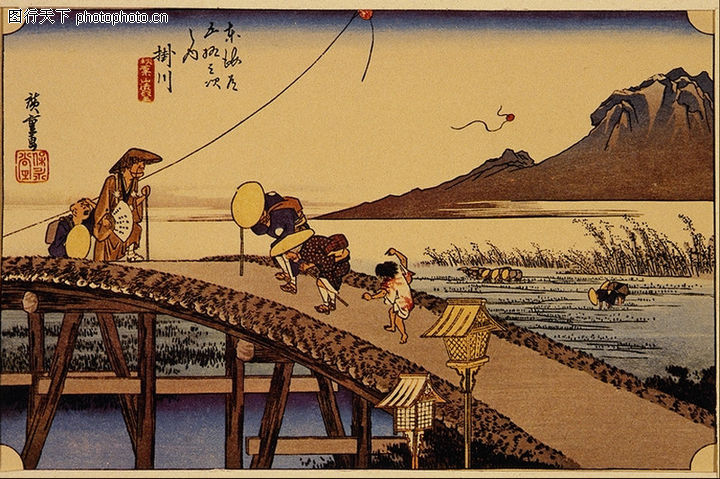 085-日本名画图-国外传世名画图库-人物大桥连