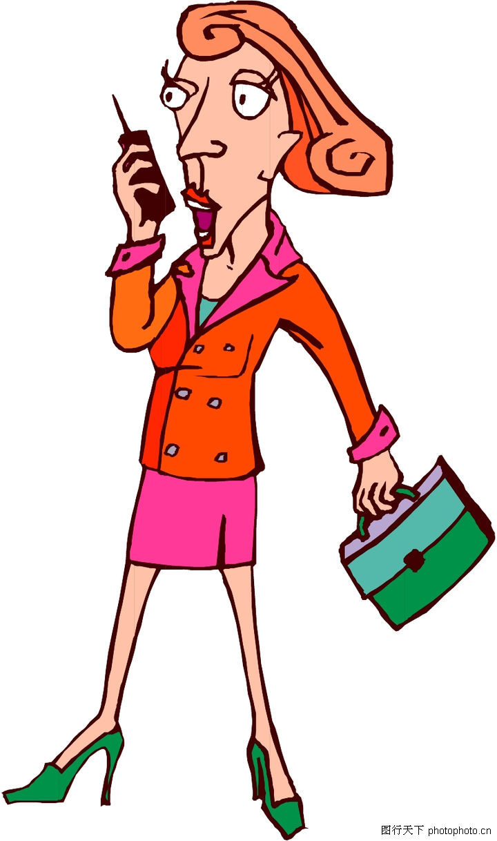 性漫画0010-女性漫画图-人物图库-通讯工具 对讲机