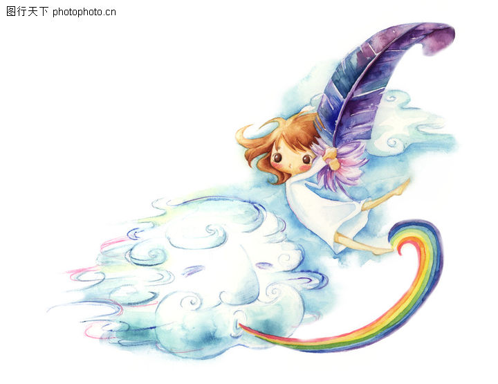 拇指女孩与花0029-拇指女孩与花图-彩绘人物情