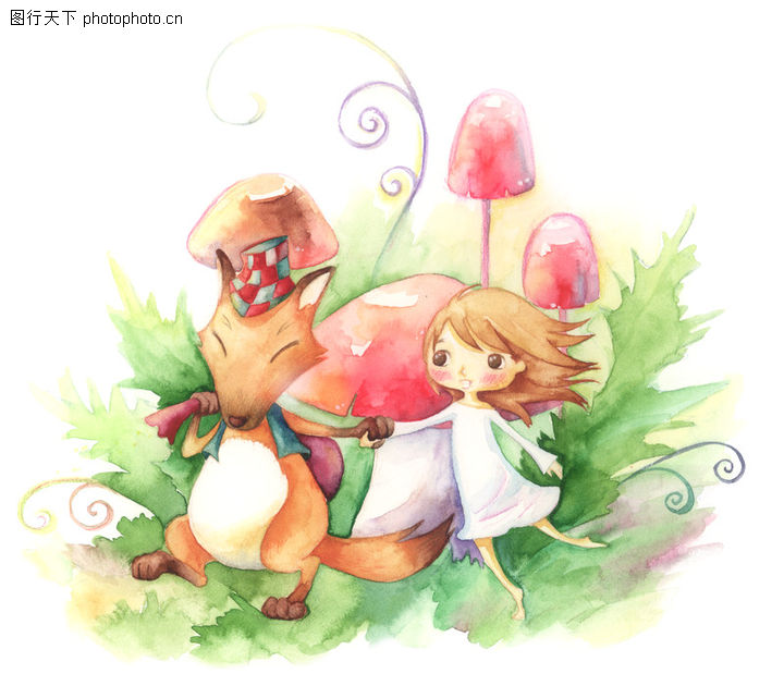 拇指女孩与花0046-拇指女孩与花图-彩绘人物情