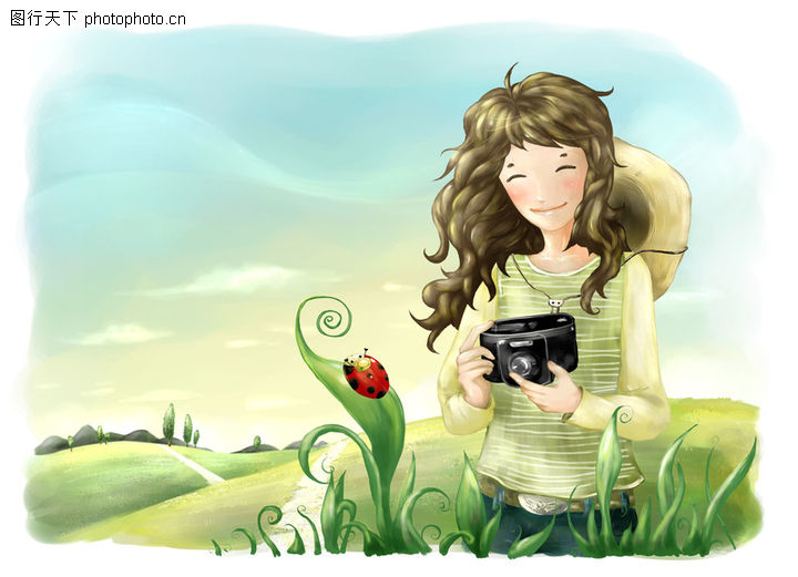 梦想少年,彩绘人物情景模板