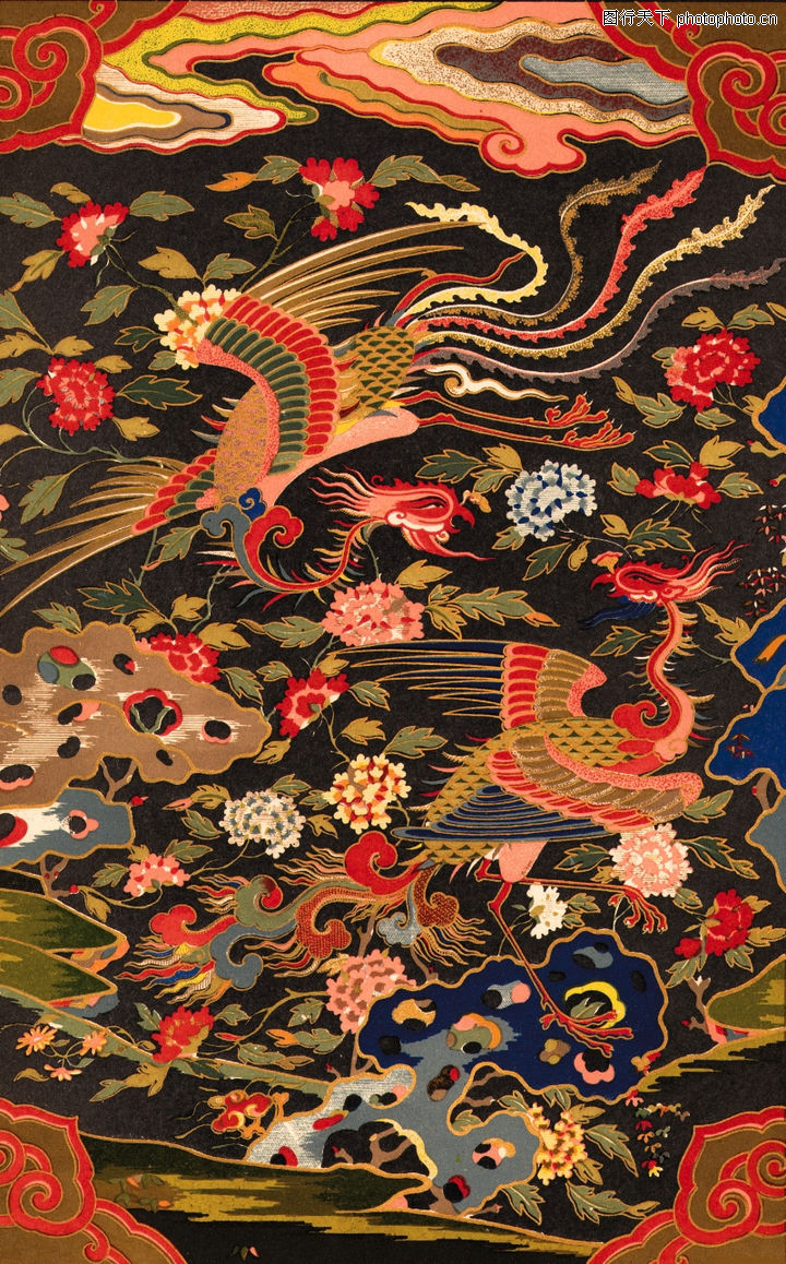 中国底纹0034-中国底纹图-底纹图库-凤舞九天