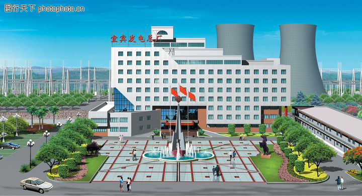 办公景观纱衣0027-办公景观商业图-国内建筑设设计图商业图片