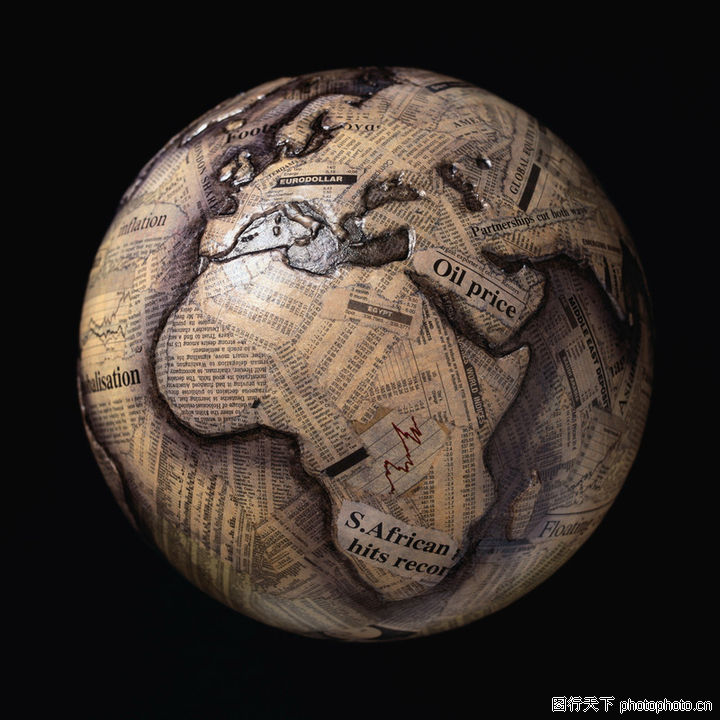 地球,静物,报纸拼图+地球时报