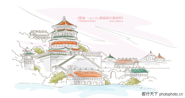 欧式花纹简笔画 复杂风景
