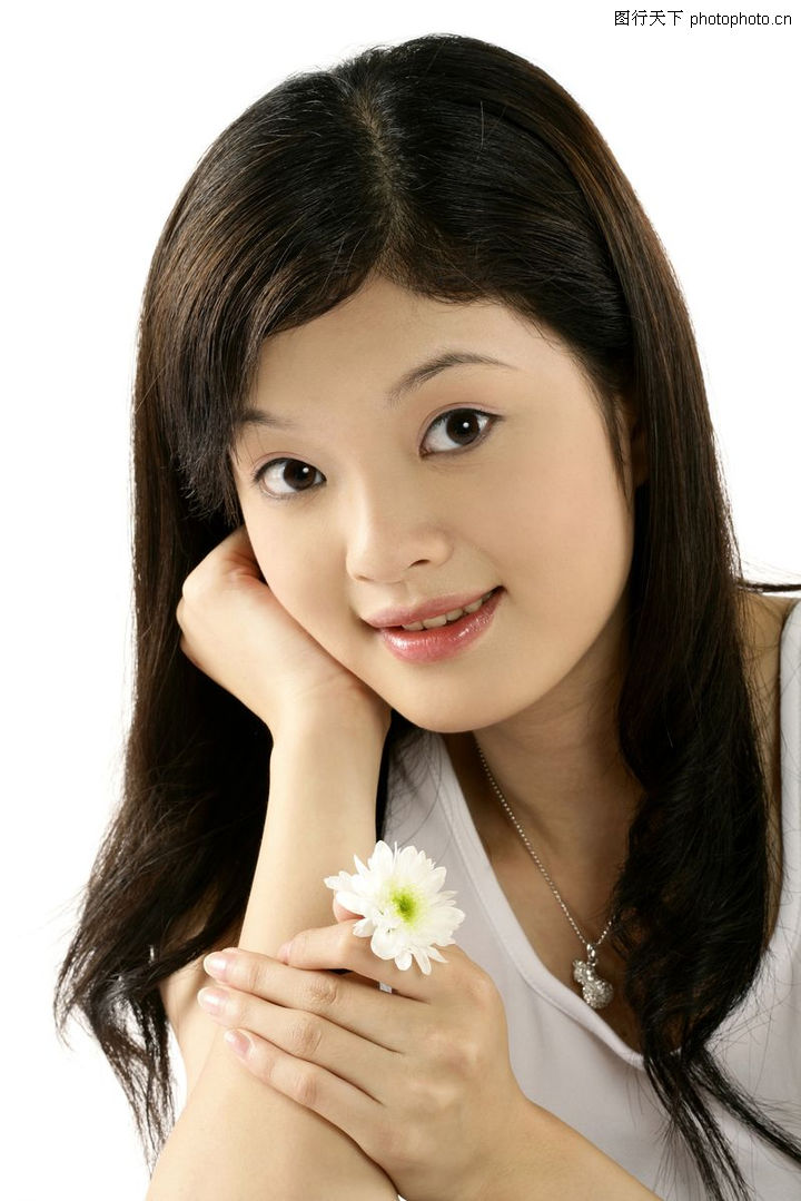 女人花,美容健身,黑头发+圆脸