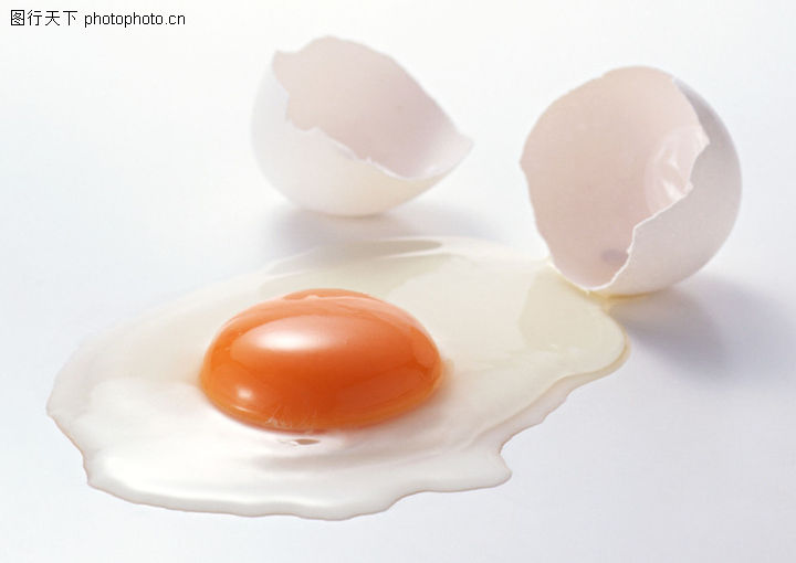 打开的鸡蛋+蛋壳+蛋液