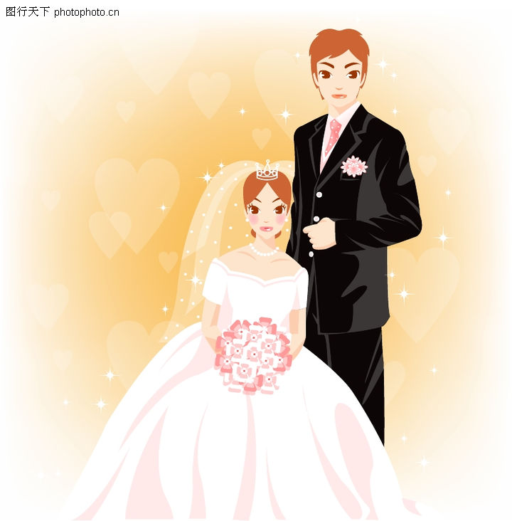 杨颖黄晓明结婚照高清唯美大图手机design 卡通可爱手绘结婚照手机