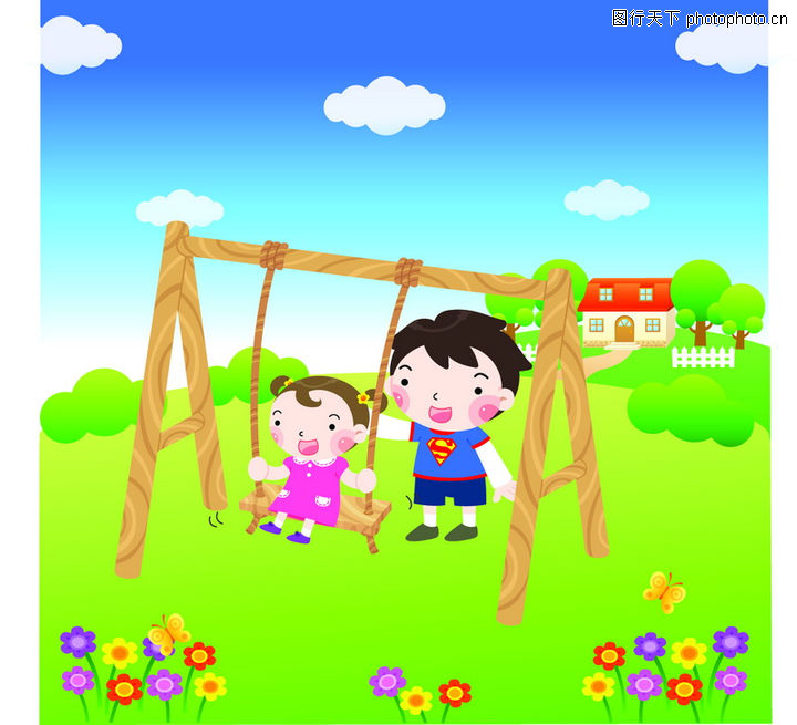 童0035-梦想儿童图-儿童图库-荡秋千 <em>哥妹两</em> 户