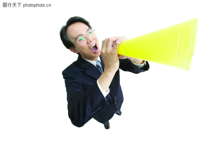 手与手势,黄色喇叭