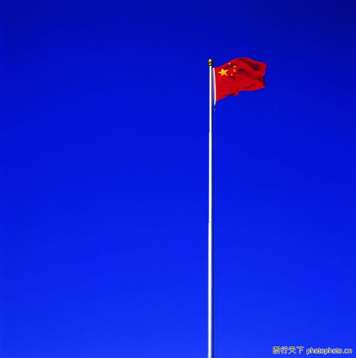 中华图片,蓝天+旗杆