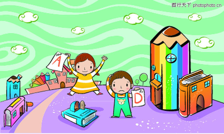 儿童卡通游玩0054-儿童卡通游玩图-少年儿童图库-玩乐城幼儿园学英文