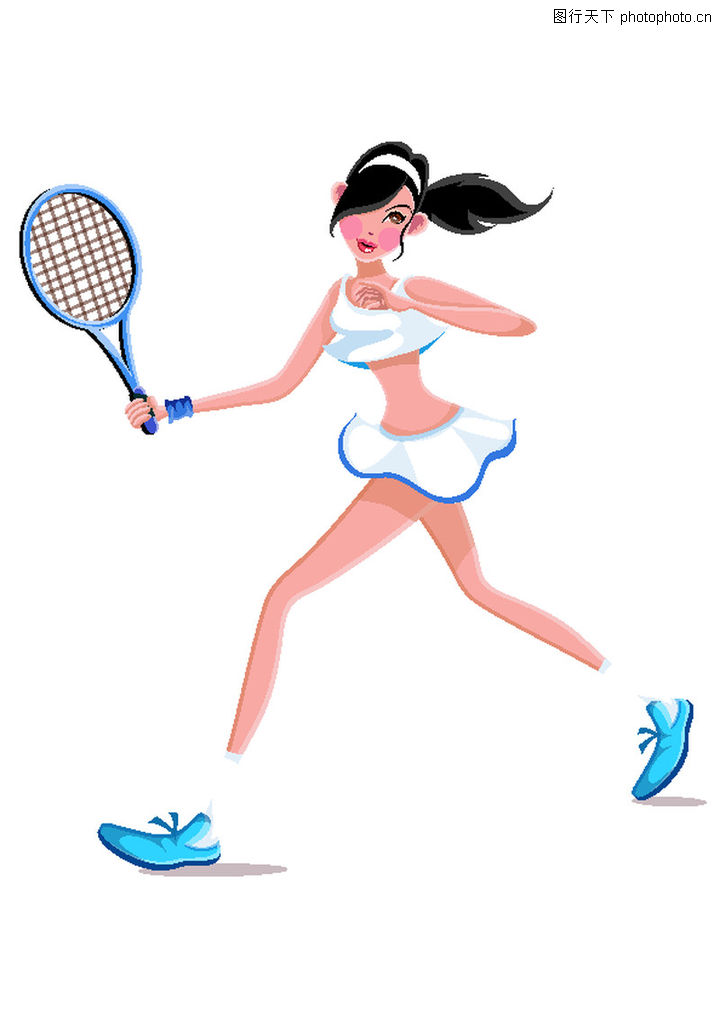 卡通人物,跨步 侧身