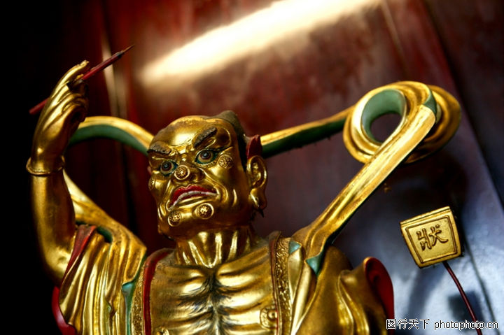 东方民俗庙宇0004 文化图 文化图库 金身罗汉怒目 图行天下素材网